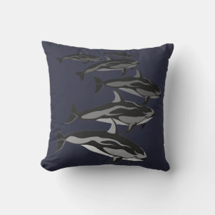 Dolphin Pillow White Sided Dolphin Throw Pillows