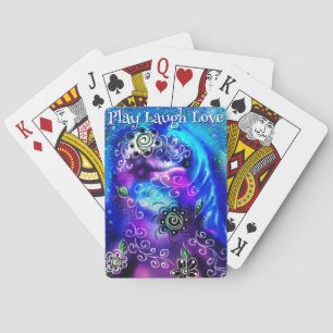 Dolphin Play Laugh Love Whimsical Painting Art  Playing Cards