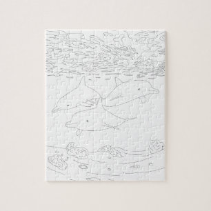 Dolphin Pod Adult Colouring Puzzle