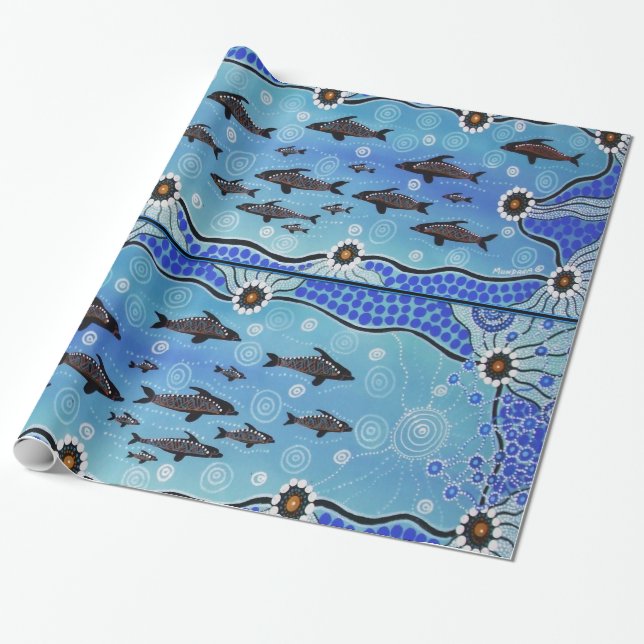 Dolphin Pod Wrapping Paper 1 (Unrolled)