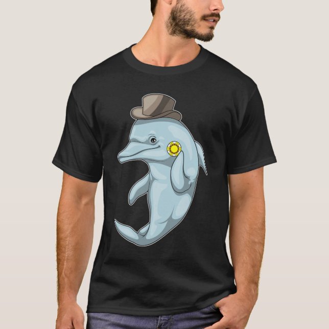 Dolphin Poker Poker chips T-Shirt (Front)