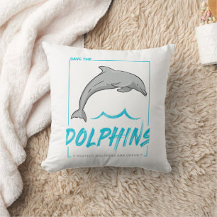 Dolphin Protect The Porpoise And Ocean Vintage Cushion