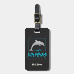Dolphin Protect The Porpoise And Ocean Vintage Luggage Tag
