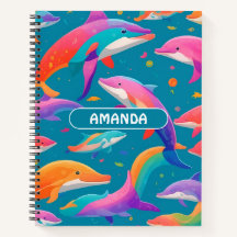 Dolphin Rainbow Colourful Personalised Pattern