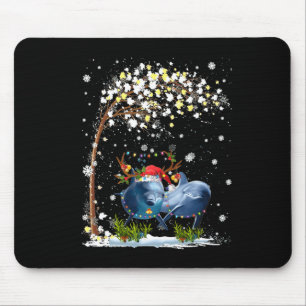 Dolphin Reindeer Hat Santa Christmas Tree Funny Xm Mouse Mat