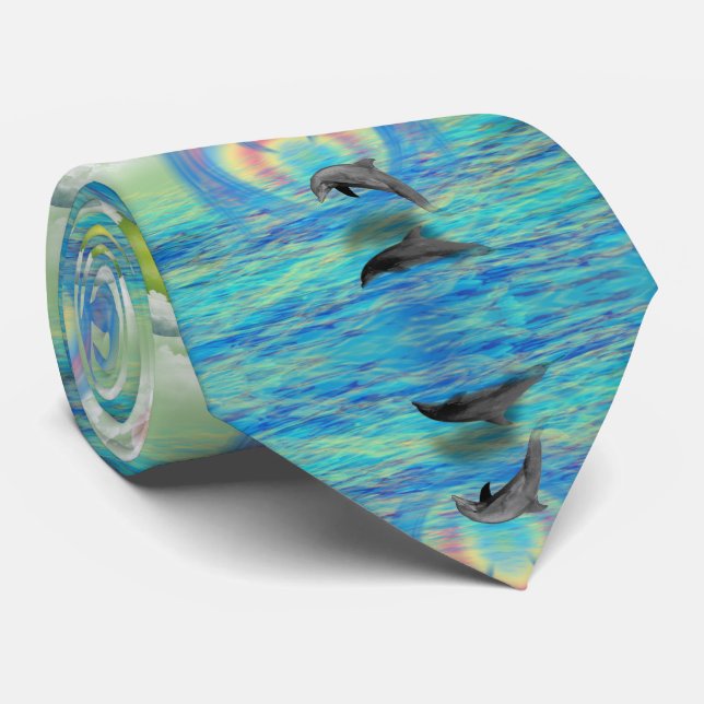 Dolphin Rising Tie (Rolled)