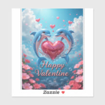 Dolphin Rose Valentine Romantic Ocean Love 