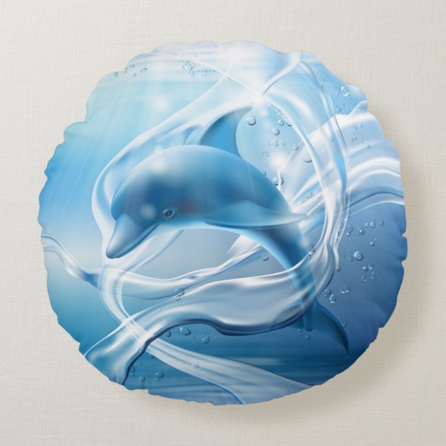 Dolphin Round Cushion (Front)
