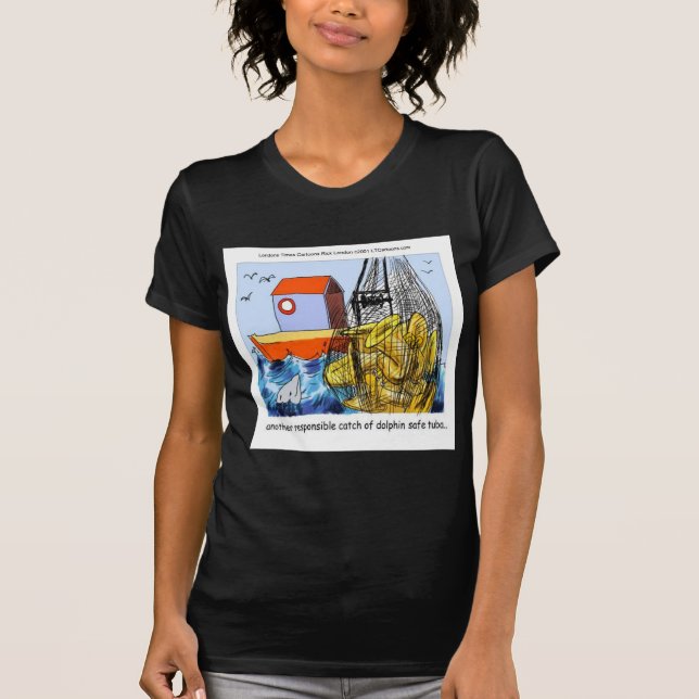 Dolphin-Safe Tuba Funny T-Shirt (Front)