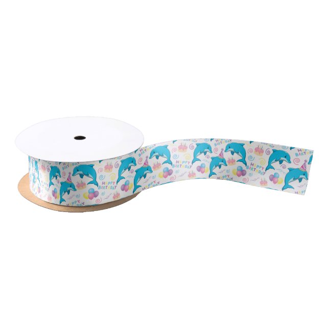 Dolphin Satin Ribbon in White (Spool)