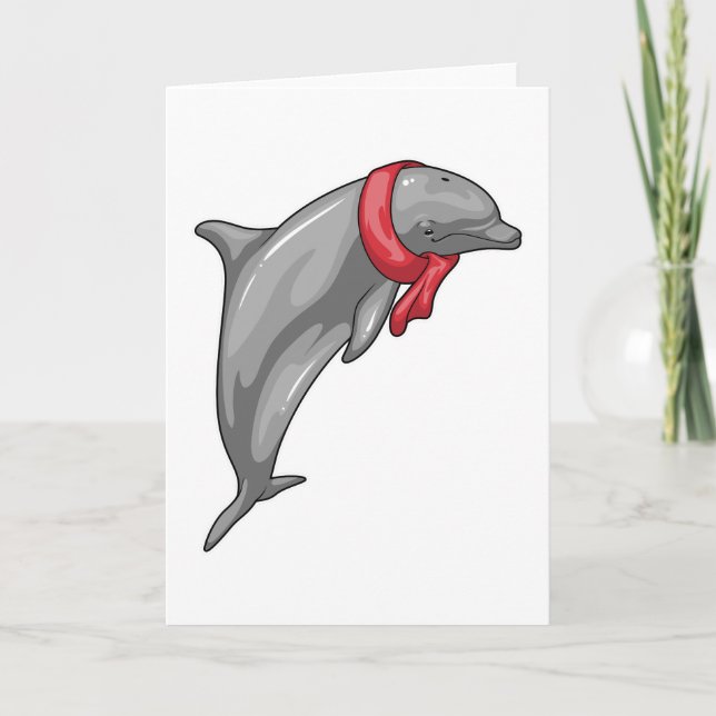 Dolphin Scarf Card (Front)