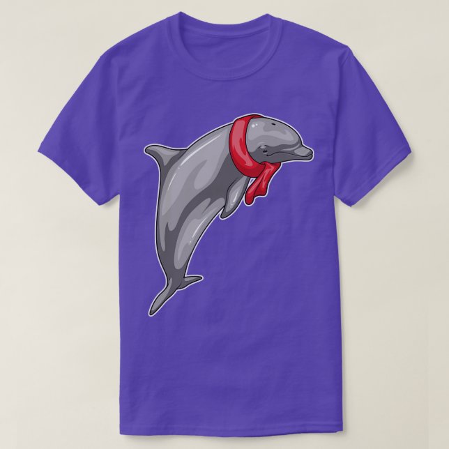 Dolphin Scarf  T-Shirt (Design Front)