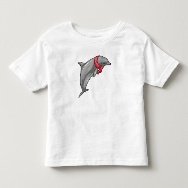Dolphin Scarf Toddler T-Shirt (Front)