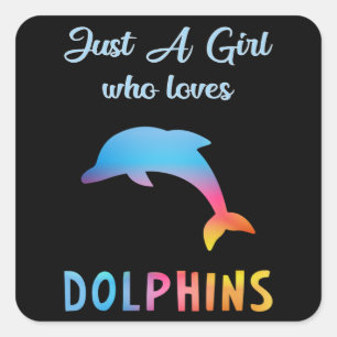 Dolphin Sea Dolphins Animal Ocean Water Funny Gift Square Sticker