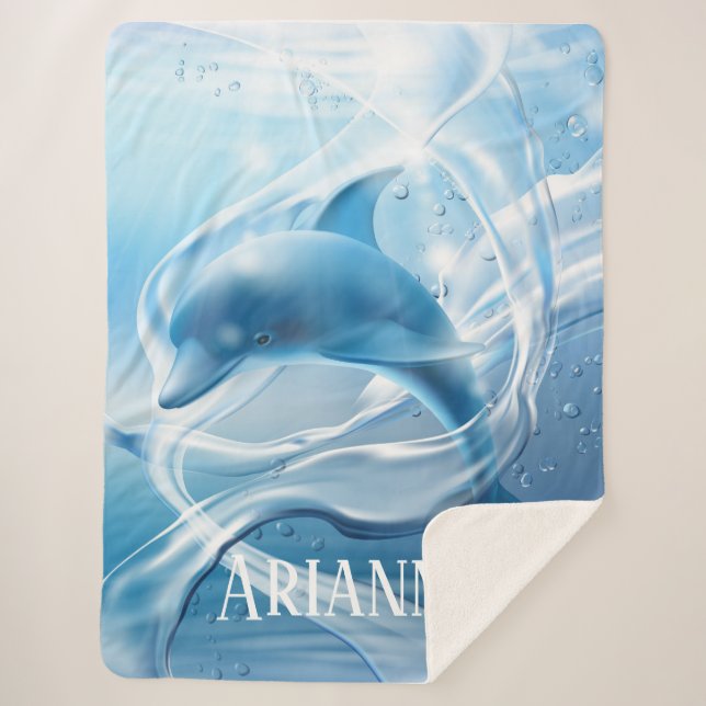 Dolphin Sherpa Blanket (Front)