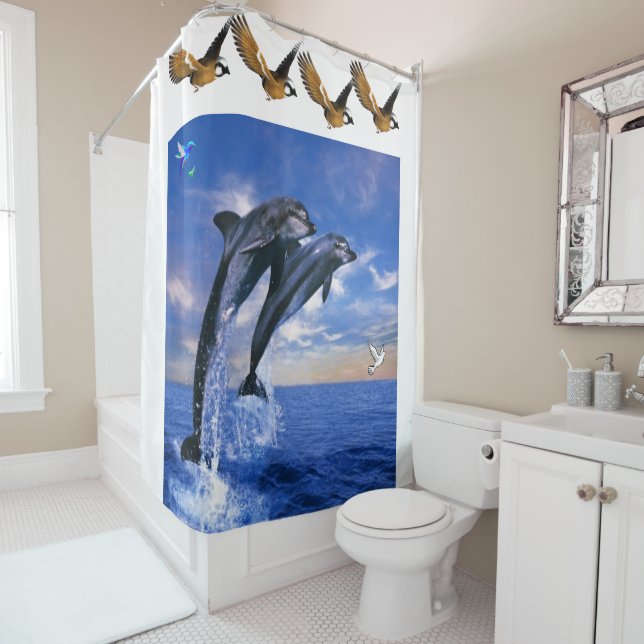 Dolphin shower curtain (In Situ)