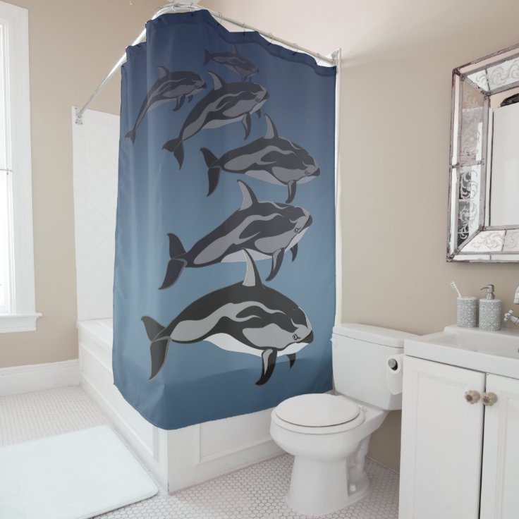 Dolphin Shower Curtain Dolphin Art Bathroom Decor Zazzle