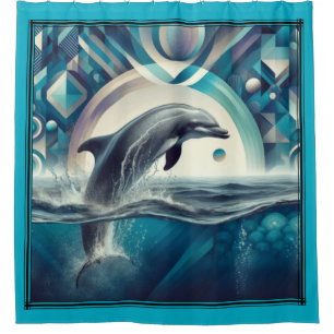 Dolphin shower curtain. shower curtain