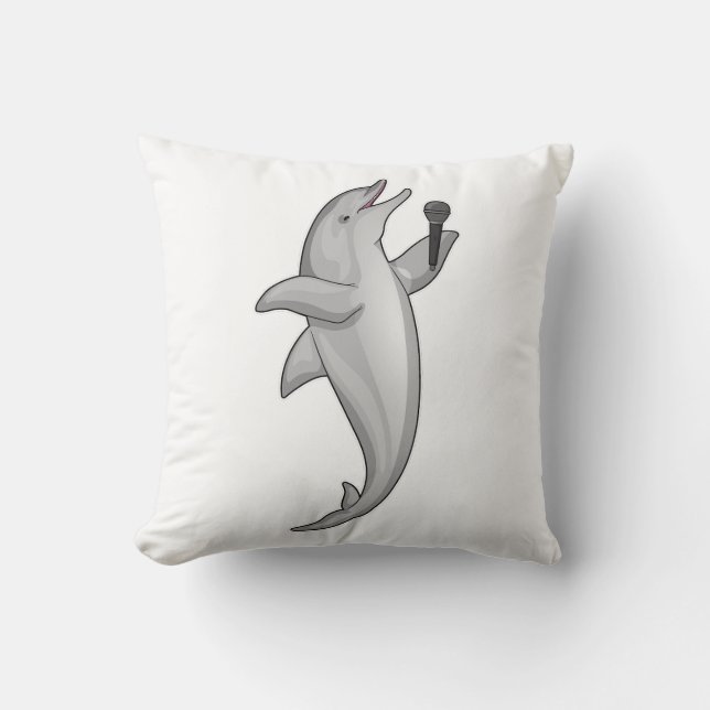 Dolphin Singer Microphone Cushion (Front)