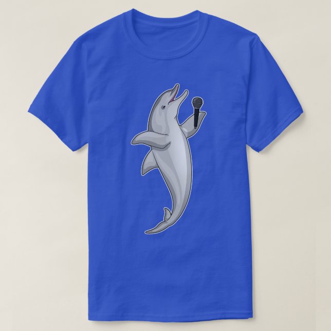 Dolphin Singer Microphone T-Shirt (Design Front)