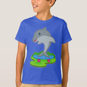 Dolphin Skater Skateboard T-Shirt