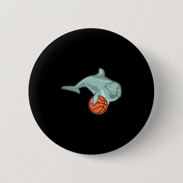 Dolphin Sketll Player Sketll Sports  6 Cm Round Badge (Front)