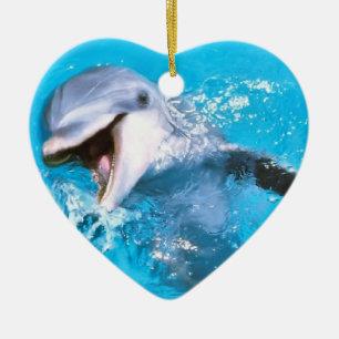 Dolphin Smiling 2 Ceramic Tree Decoration