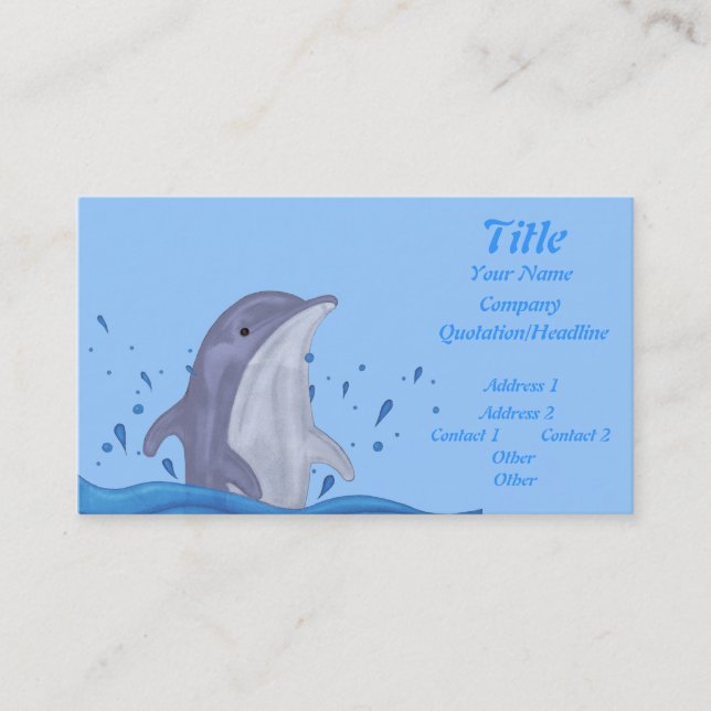 Dolphin Splash Business Card (Front)