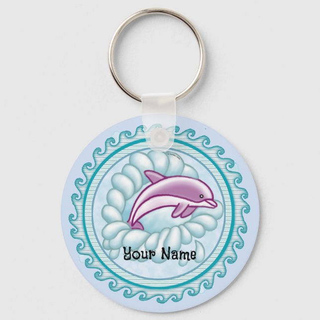 Dolphin Splash   Key Ring (Front)