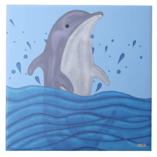 Dolphin Splash Tile