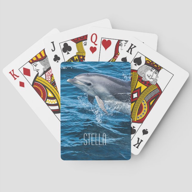 Dolphin Splashing Playing Cards (Back)