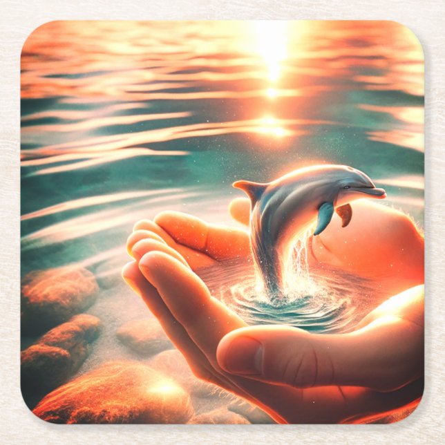 Dolphin Square Paper Coaster (Front)