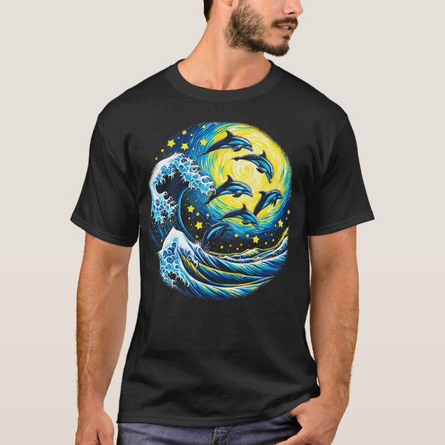 Dolphin starry night T-Shirt (Front)