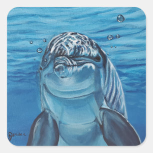 Dolphin sticker acrylic painting