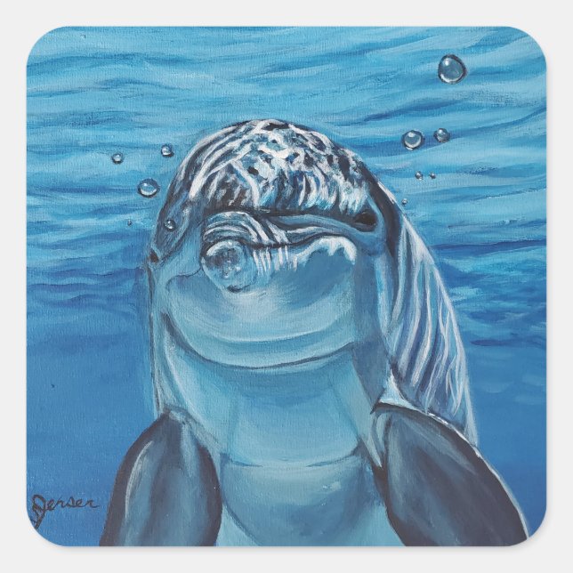 Dolphin sticker acrylic painting (Front)