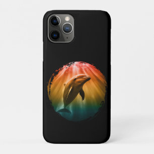 dolphin summer sea ocean sunset iPhone 11 pro case