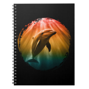 dolphin summer sea ocean sunset notebook