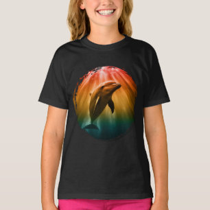 dolphin summer sea ocean sunset T-Shirt