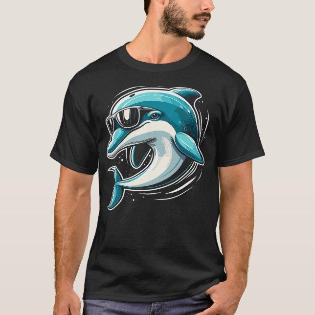 Dolphin Sunglasses T-Shirt (Front)