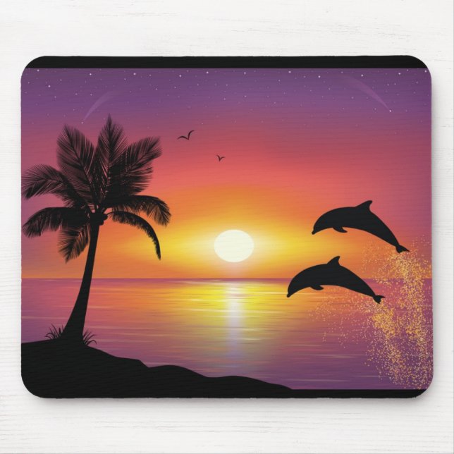 Dolphin sunset mouse pad (Front)