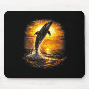 Dolphin sunset ocean beach nature coastal vibes mouse mat