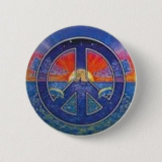 Dolphin Sunset Peace 6 Cm Round Badge