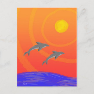 Dolphin Sunset Postcard