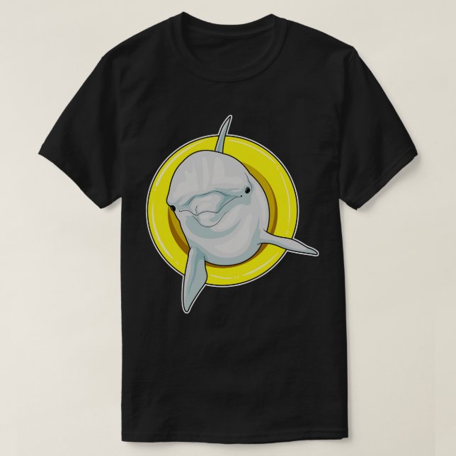 Dolphin Swimming Lifebuoy T-Shirt (Design Front)