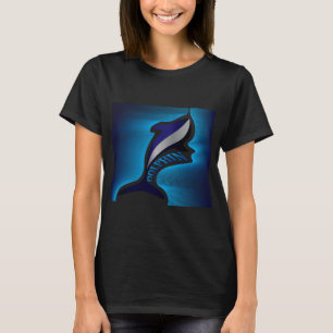 Dolphin swimming through the waves of the sea T-Shirt