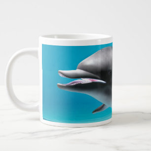 Dolphin Swimming Underwater in Turquoise Sea Large Coffee Mug