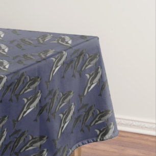 Dolphin Tablecloth White Sided Dolphin Tablecloth