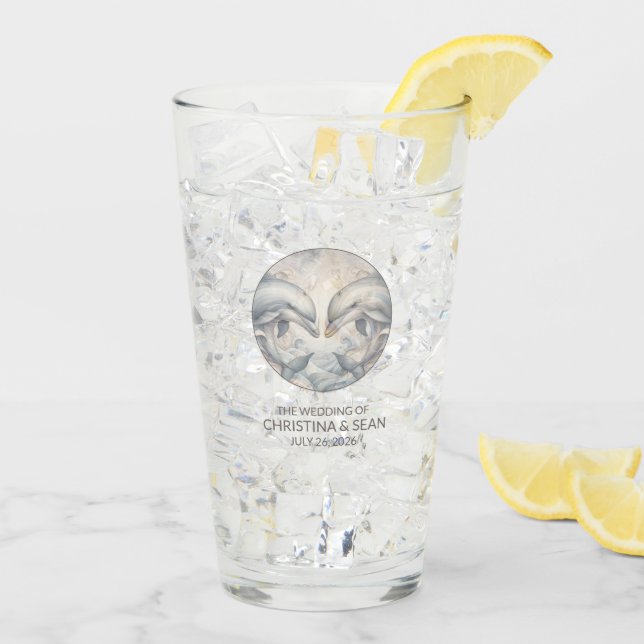 Dolphin Template Wedding Glass (Back Ice)