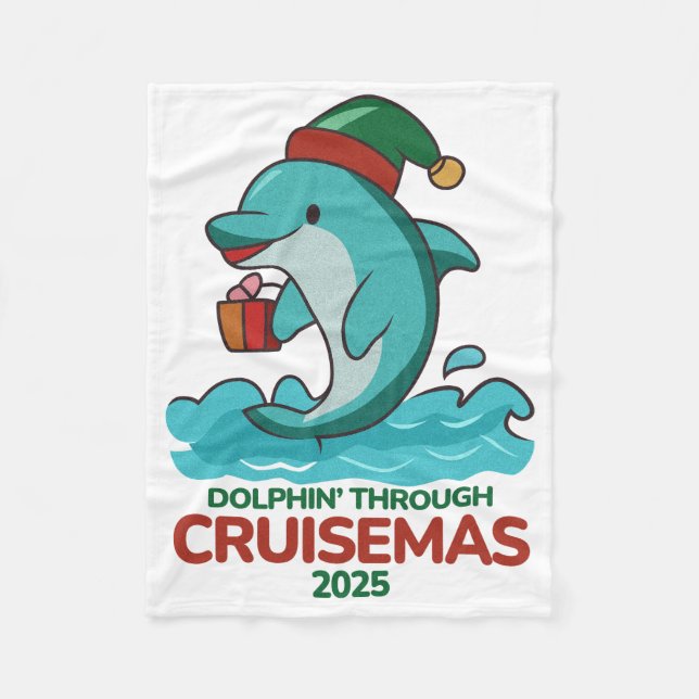Dolphin’ Through Cruisemas 2025  Fleece Blanket (Front)
