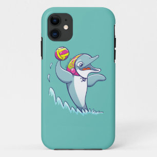 Dolphin throwing the ball while playing water polo iPhone 11 case